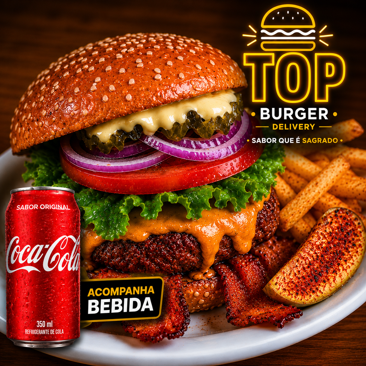 2X Classic Salada em DOBRO + 2 Coca-Cola + Fritas